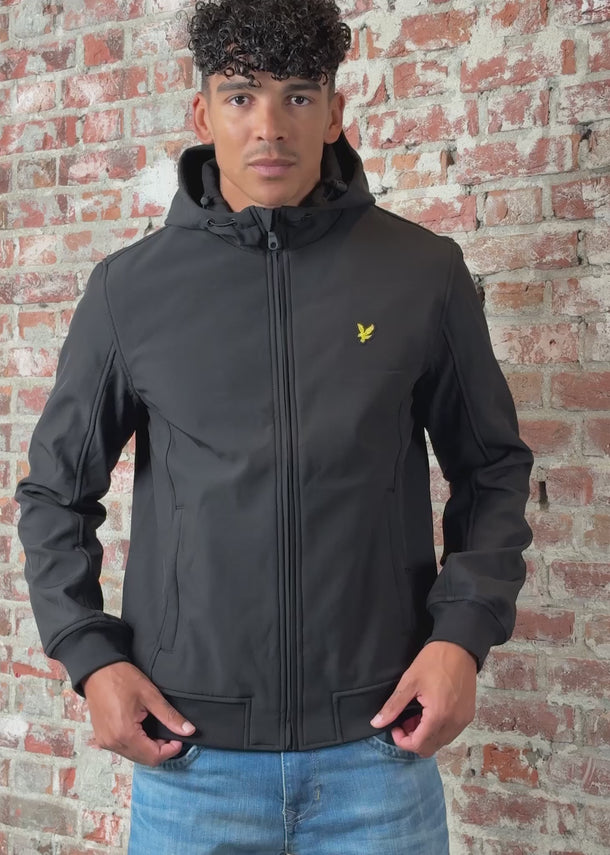 Lyle & Scott Jassen Fleece back softshell jacket - jet black