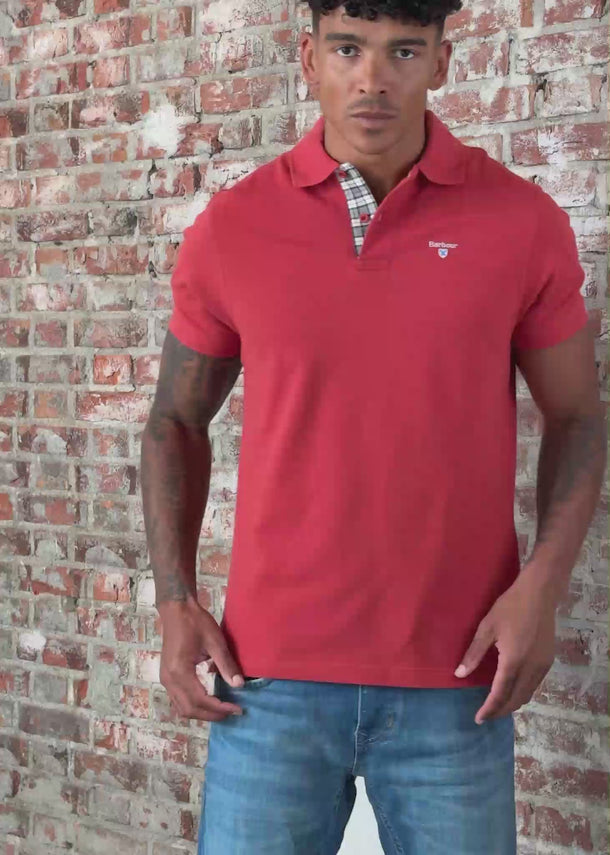 Barbour Polo's Barbour tartan pique polo shirt - red spice