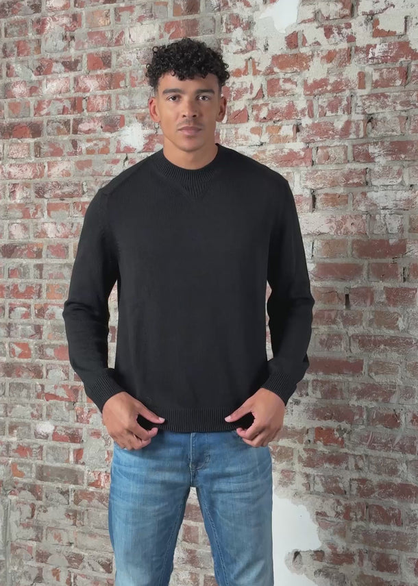 Armani Exchange Truien Wool cotton crewneck - black