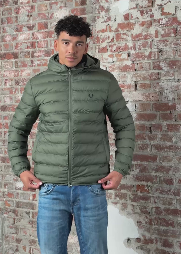 Fred Perry Jassen Hooded insulated jacket - laurel wreath green
