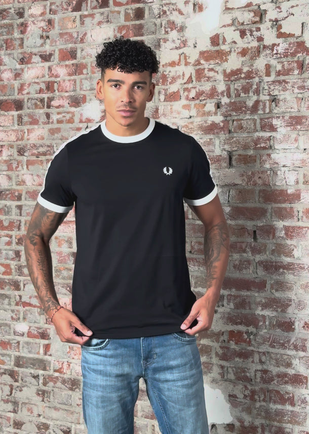 Fred Perry T-shirts Taped ringer t-shirt - black