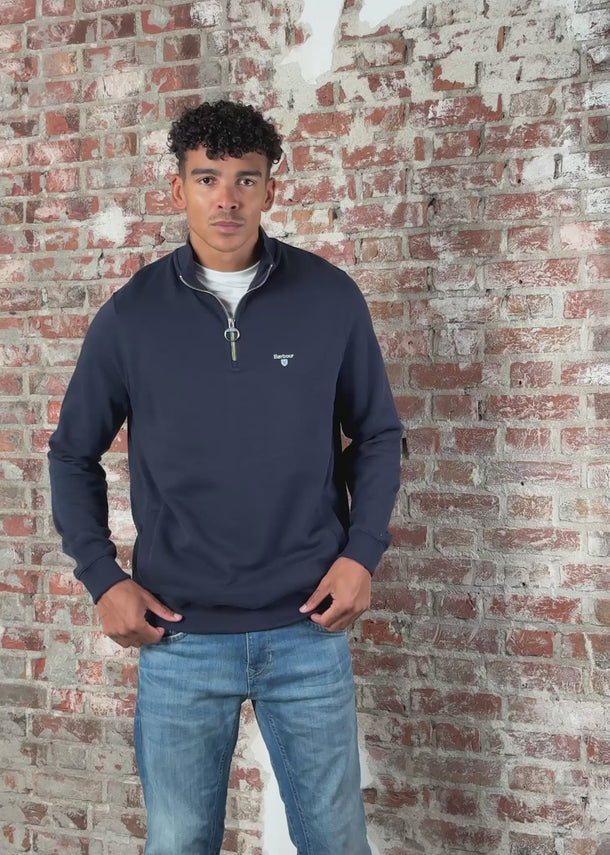 Barbour Truien Beckhill half zip sweatshirt - navy