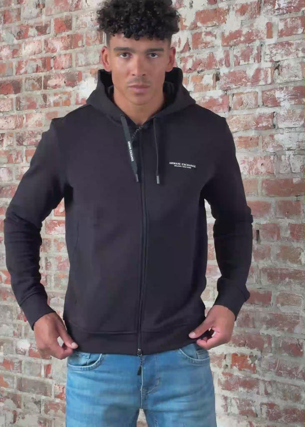 Armani Exchange Vesten Stretch fabric zip-up sweatshirt - black