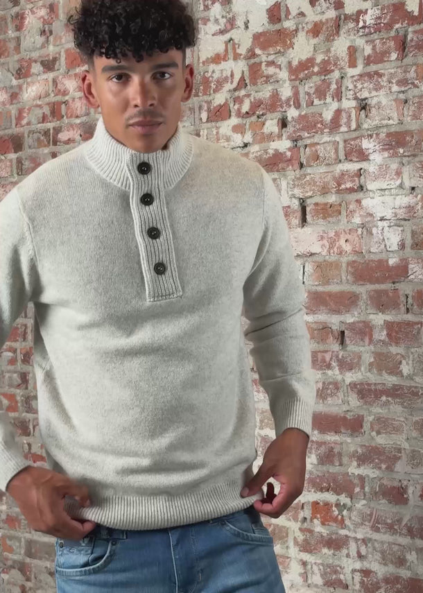 Barbour Truien Essential patch half zip knitted jumper - pearl