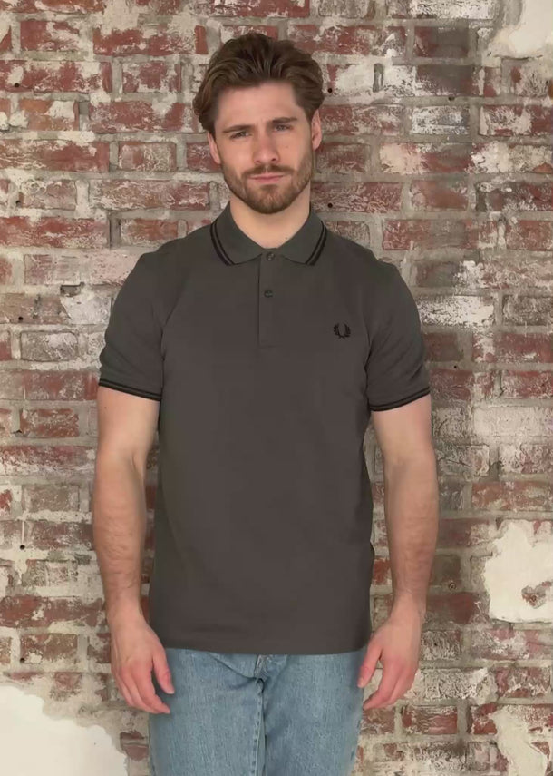 Fred Perry Polo's Twin tipped fred perry polo shirt- field green black