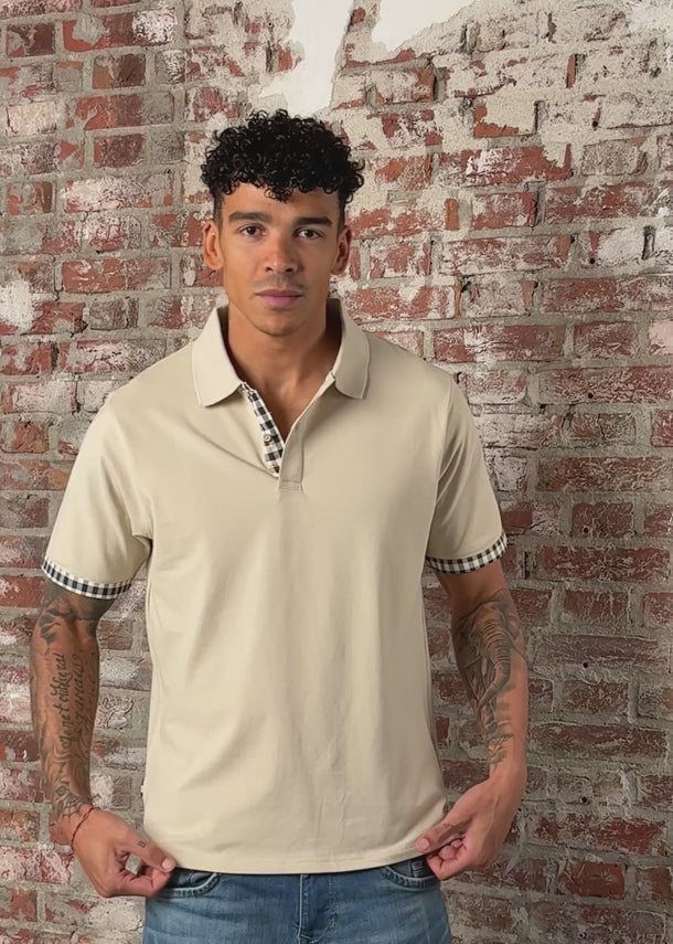 Aquascutum Polo's Cc stretch piqué sleeve polo - beige