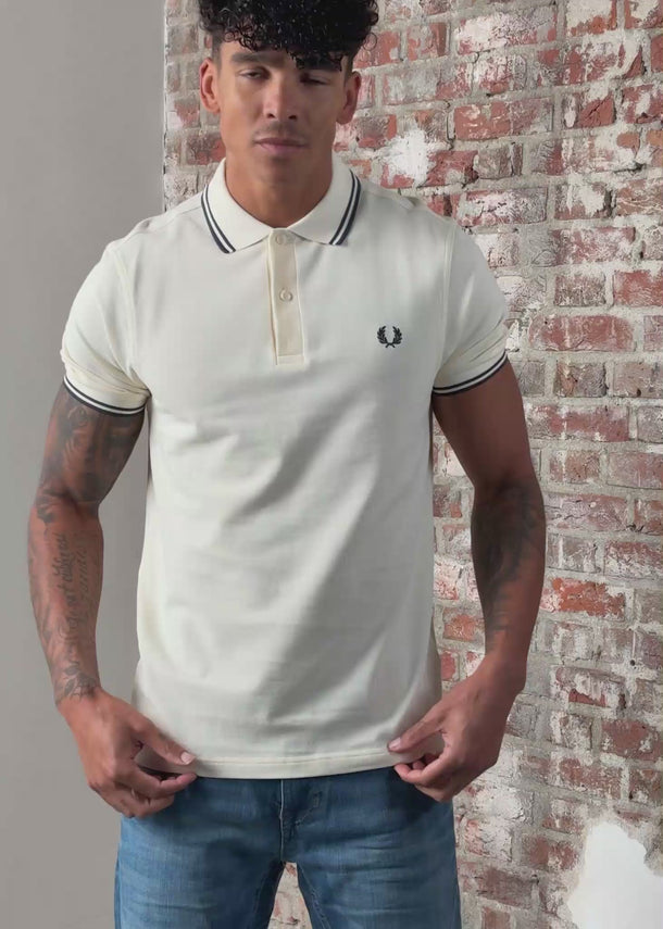 Fred Perry Polo's Twin tipped fred perry polo shirt- ecru tennis blue
