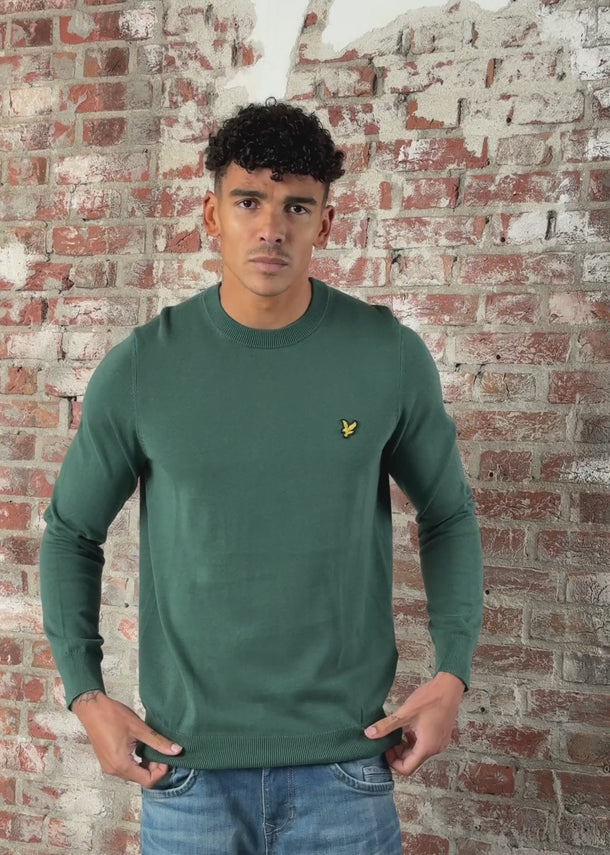Lyle & Scott Truien Cotton crew neck jumper - everglade