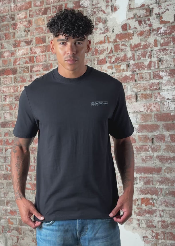 Napapijri T-shirts Back graphic t-shirt - black beauty