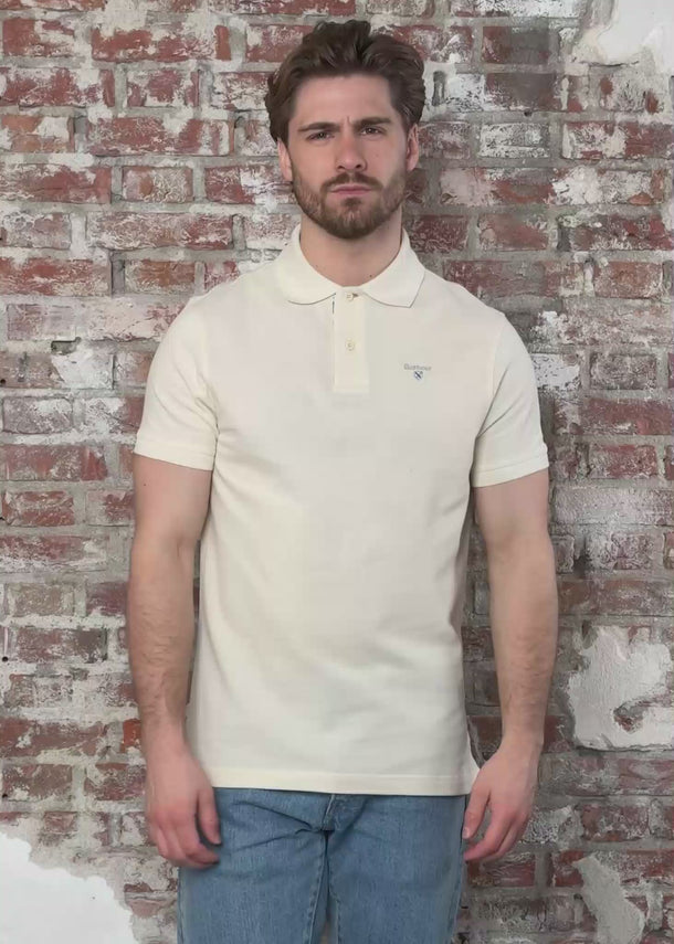 Barbour Polo's Barbour tartan pique polo shirt - antique white