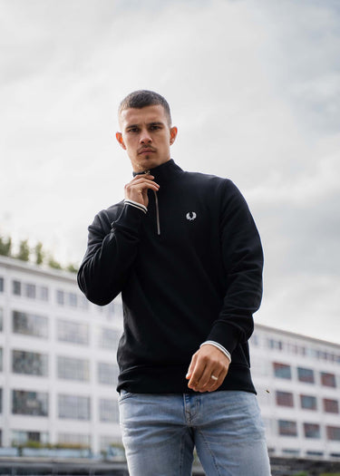 Fred Perry Truien Half zip sweatshirt - black