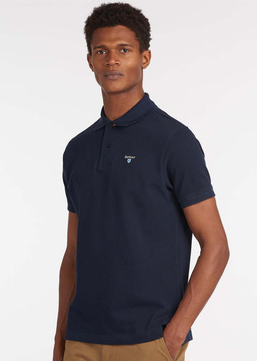 Barbour Polo's  Barbour tartan pique polo - new navy 