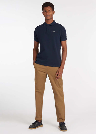 Barbour Polo's  Barbour tartan pique polo - new navy 