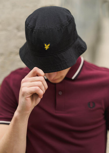 Lyle & Scott Bucket Hats Cotton twill bucket hat - jet black ss